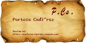 Portois Csörsz névjegykártya